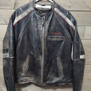 Phat Farm Genuine Leather Jacket 2XL Vintage Y2K era Coat